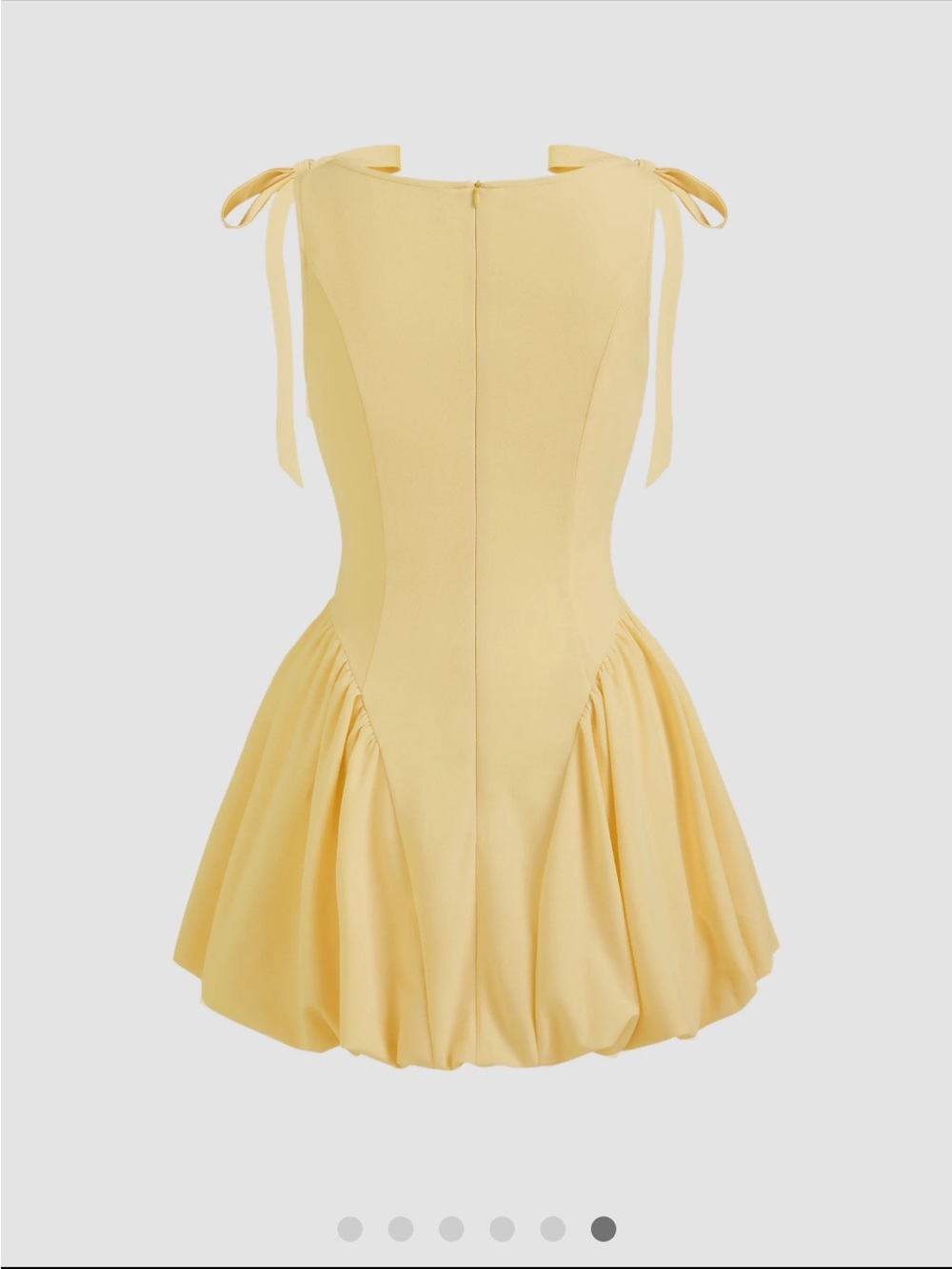 SCULPTURAL BOAT NECK BOWKNOT BUBBLE HEM MINI DRESS - Picture 6 of 9
